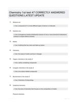 Chemistry 1st test EXAM QUESTIONS (47 TERMS) WITH VERIFIED DEFINITIONS UPDATED 2024