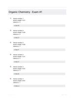 Organic Chemistry - Exam #1