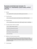 Business essentials test answers |16 Questions| With Correct Answers.