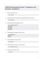 USAHS Nueroscience Exam 1 Questions and Answers. (Graded A)