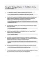 Campbell Biology Chapter 11 Test Bank Study Guide Questions and Correct Answers