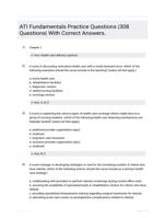 ATI Fundamentals Practice Questions EXAM QUESTIONS (308 TERMS) WITH VERIFIED DEFINITIONS UPDATED 2024