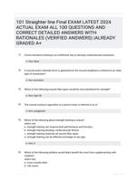 101 Straighter line Final EXAM LATEST 2024 ACTUAL EXAM ALL 100 QUESTIONS AND CORRECT DETAILED ANSWERS WITH RATIONALES (VERIFIED ANSWERS) |ALREADY GRADED A+