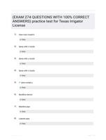 (Exam Questions & Answers 2024(Graded A +).) practice test for Texas Irrigator License