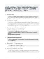 AAAE CM FINAL EXAM 2023-2024 REAL EXAM QUESTIONS AND 100% CORRECT ANSWERS (VERIFIED ANSWERS)|A+ GRADE