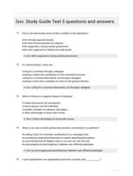 Gov. Study Guide Test 5 questions and answers