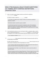 WGU C784-Statistics Mod 5 EXAM QUESTIONS (57 TERMS) WITH VERIFIED DEFINITIONS UPDATED 2024