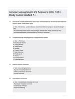 Connect Assignment #2 Answers BIOL 1051 |14 Questions| With Correct Answers.