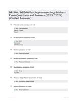 NR546 / NR 546 ACTUAL MIDTERM EXAM 2024 ALL 75 QUESTIONS AND ANSWERS