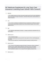 NC Medicare Supplement & Long Term Care Insurance Licensing Exam Solved 100% Correct!!