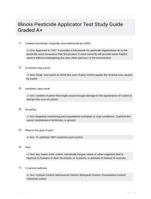 Illinois Pesticide Applicator Test Study Guide Graded A+