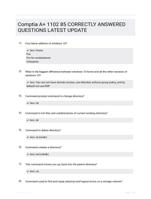 Comptia A+ 1102 85 CORRECTLY ANSWERED QUESTIONS LATEST UPDATE