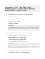 Community Test 1 - Test Bank EXAM QUESTIONS (157 TERMS) WITH VERIFIED DEFINITIONS UPDATED 2024