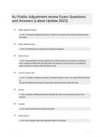 NJ Public Adjustment review Exam Questions and Answers (Latest Update 2023)