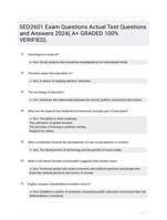 SED2601 Exam Questions Actual Test Questions and Answers 2024( A+ GRADED 100% VERIFIED).