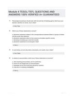 Module 4 TESOL/TEFL QUESTIONS AND ANSWERS 100% VERIFIED A+ GUARANTEED