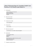 Lilley's Pharmacology for Canadian Health Care Practice Ch 55 Study Guide Rated A+