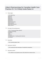 Lilley's Pharmacology for Canadian Health Care Practice Ch 1 & 2 Study Guide Rated A+