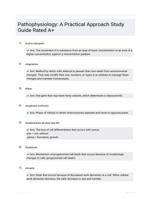 Pathophysiology: A Practical Approach Study Guide Rated A+