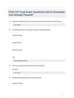 PCN-107 Final Exam Questions (GCU) Answered And Already Passed!!