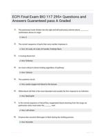 ECPI Final Exam BIO 117 295+ Questions and Answers Guaranteed pass A Graded