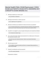 Mental Health-FINAL EXAM Rasmussen Questions and Answers 2024( A+ GRADED 100% VERIFIED).