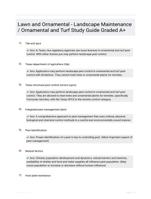 Lawn and Ornamental - Landscape Maintenance / Ornamental and Turf Study Guide Graded A+