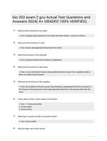 bio 202 exam 2 gcu Actual Test Questions and Answers 2024( A+ GRADED 100% VERIFIED).