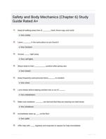 Safety and Body Mechanics (Chapter 6) Study Guide Rated A+