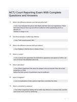 NCTJ Court Reporting Exam  With Complete Questions and Answers