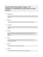 Gould's Pathophysiology Chapter 1 65 CORRECTLY ANSWERED QUESTIONS LATEST UPDATE