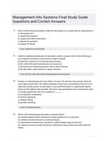 Management Info Systems Final Study Guide Questions and Correct Answers