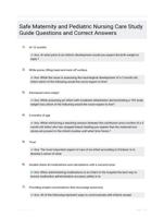 Safe Maternity and Pediatric Nursing Care Study Guide Questions and Correct Answers