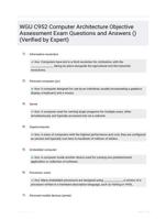 WGU C952 Computer Architecture Objective Assessment Exam Questions and Answers () (Verified by Expert)