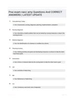 Psw exam nacc amy Set Question & Answers | Passed Latest  Update