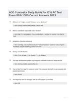 AOD Counselor Study Guide For IC & RC Test Exam With 100% Correct Answers 2023