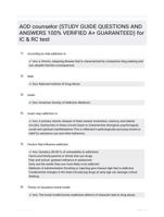 AOD counselor (STUDY GUIDE  QUESTIONS AND ANSWERS 100% VERIFIED A+ GUARANTEED) for IC & RC test