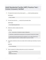 Adult Residential Facility (ARF) Practice Test Study Guide Questions and Correct Answers