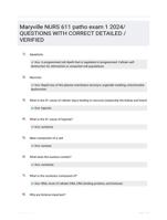 Maryville NURS 611 patho exam 1 2024/ QUESTIONS WITH CORRECT DETAILED /VERIFIED