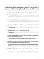 Foundations for population health in community/public health nursing EXAM QUESTIONS (65 TERMS) WITH VERIFIED DEFINITIONS UPDATED 2024