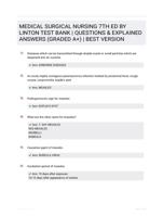 MEDICAL SURGICAL NURSING 7TH ED BY LINTON TEST BANK | QUESTIONS & EXPLAINED ANSWERS (GRADED A+) | BEST VERSION