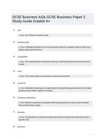 GCSE Business AQA GCSE Business Paper 2 Study Guide Graded A+