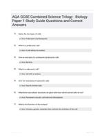 AQA GCSE Combined Science Trilogy : Biology Paper 1 Already Passed