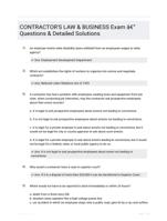 CONTRACTOR'S LAW & BUSINESS Exam - Questions & Detailed Solutions