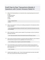 Everfi Peer-to-Peer Transactions Module 4  Questions with Correct Answers Rated A+