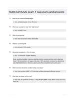 NURS 629 MVU exam 1 questions and answers latest update with complete solution