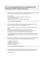 ATI nursing leadership and management |30 Questions| With Correct Answers.