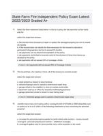 State Farm Fire Independent Policy Exam Latest 2022/2023 Graded A+