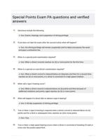 Special Points Exam PA Questions and Answers