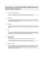 Community: Community/Public Health Nursing Study Guide Graded A+